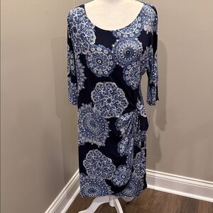 Robbie Bee Womens Printed, Tie front Dress NWT